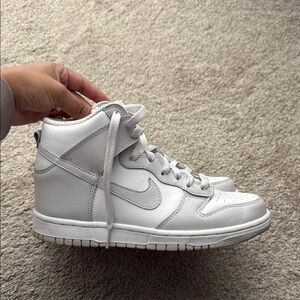 Nike White and Gray High-Top Sneakers